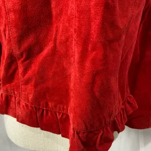 Vintage Christopher & Banks red suede leather jacket large thumbnail 8