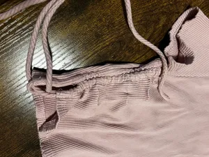 Pink scrunch crop top thumbnail 2