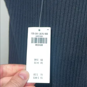 Nwt Abercrombie & Fitch Black Ribbed V-Neck Maxi Slip Dress thumbnail 6