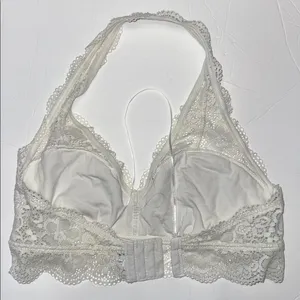 Aerie Lace Halter Bralette - Soft White large lined thumbnail 4