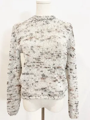 8 by Yoox Speckled Sweater Small Cozy Grandmacore Confetti Chunky Knit Retro Top thumbnail 2