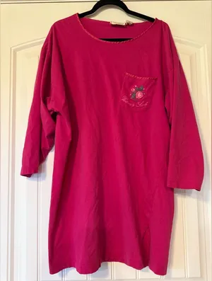 Victoria’s Secret Vintage Embroidered Pink‎ Sleep Shirt thumbnail 1