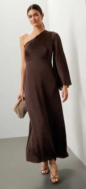 Sachin & Babi One Shoulder Keely Gown‎ in Brown, Size US 4 thumbnail 1