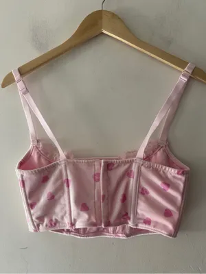 SKIMS Velvet Lace Cropped‎ Corset Cherry Blossom Heart Breaker thumbnail 4