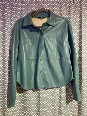 7 For All Mankind | Faux Leather Shirt Jacket, size S thumbnail 1