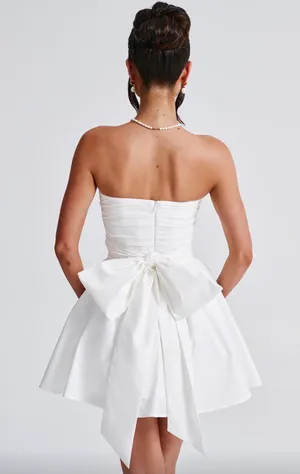 Babyboo Dress strapless White Mini tied bow on back thumbnail 2