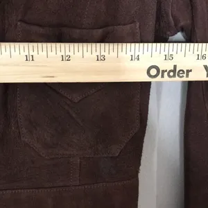 Unbranded Women's Suede Leather Button Front Jacket Small Brown boho earthy thumbnail 8