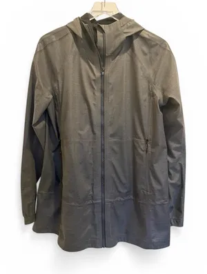 LULULEMON The Drizz Jacket Grey size 10‎ Waxed Coated Water Resistant Reflective thumbnail 1