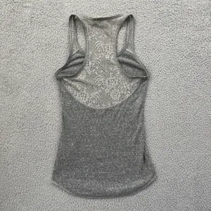 Y2K Abercrombie & Fitch Tank Top Gray Crochet Racerback Retro Women's Small thumbnail 3