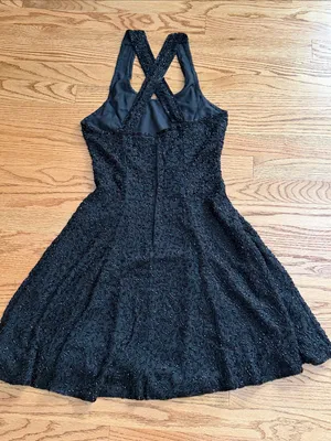Vintage Black Beaded Dress - Women's silk Evening Dress Ibiza small thumbnail 4