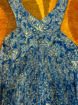 Abercrombie Blue White Floral Asymmetrical High Neck Dress Sundress S thumbnail 4