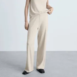 Mango MNG - light beige cream wool blend pants thumbnail 3