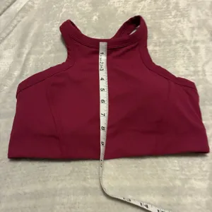 Lululemon Ribbed Nulu High-Neck Yoga Bra Light Support, B/C Cup size 8 Red Pink thumbnail 4