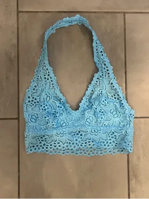 Aerie Lace Halterneck Bralette | Blue thumbnail 2