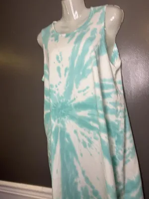J.Crew Dress Womens Medium Blue Tie Dye Tank Jersey Midi Sundress Sleeveless thumbnail 5