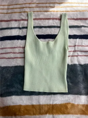 ZARA Light Green Tank Top Lime thumbnail 3