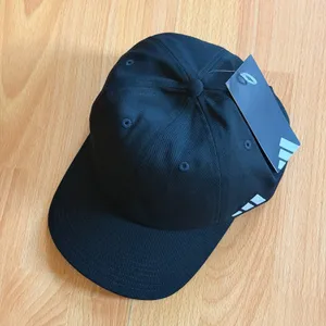 Adidas Black Baseball Adjustable Cap with White Three-Stripes Logo. thumbnail 2