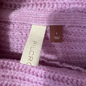 Anthropologie Pilcro Pink Cowl Neck Chunky Sweater Size‎ Large Ribbed Oversized thumbnail 3