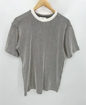 BP Shirt Women XXS NWT Black White Stripe Crew T-Shirt Tee‎ Minimal Oversized thumbnail 1