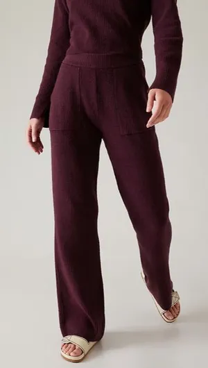 Athleta Felicity Cozy Pant Spiced‎ Cabernet Womens Size S thumbnail 1