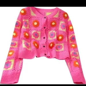 Crochet Floral‎ Knit Cardigan Y2K thumbnail 3