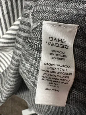 B174. Rachel Zoe Striped Mock Neck Sweater in White and Gray- oversized thumbnail 3
