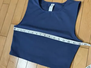 Yogalicious High Neck Crop Top Athleisure Athletic Top Steel Blue Size Medium thumbnail 3