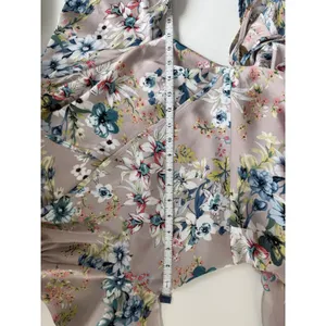 Luna Floral Wrap Dress Mauve Blue V-Neck Short Sleeve Small 17659 Soft‎ Romance thumbnail 5