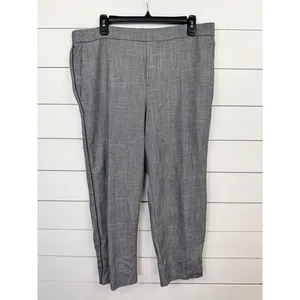 Old Navy Grey Flat Front Dress Trousers Black Side Stripe Modern Size 14 Pants thumbnail 2