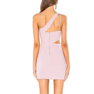 Revolve NBD x Naven Chloe Asymmetric One Shoulder Cutout Wrap Mauve Mini Dress S thumbnail 6
