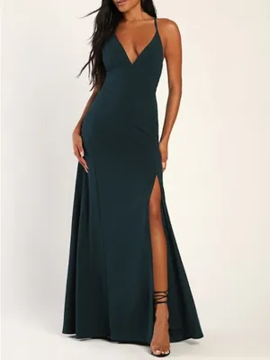 Lulus - Carried by Romance Dark Teal Sleeveless Maxi Dress thumbnail 2