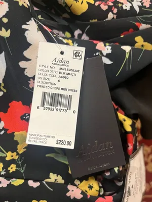 Aidan Mattox Strapless Printed Crepe Midi Dress with Ruffle Detail thumbnail 7