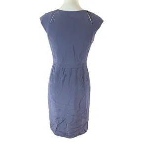 Moncollet Silk Dress Purple Sleeveless Elegant Midi Size 4‎ thumbnail 3