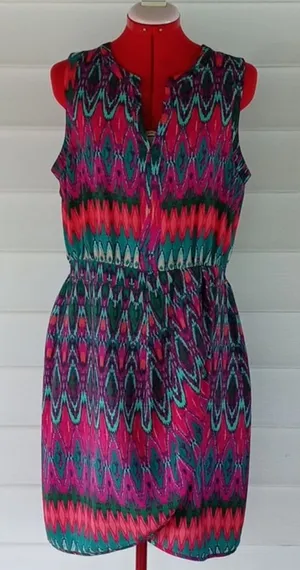 Charlie Jade Colorful Tulip Dress Sz L thumbnail 1