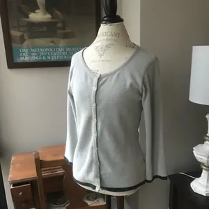 Arden B Gray Button Up Cardigan Sz M thumbnail 4