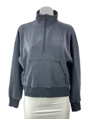 Crz Yoga Women's Navy Blue Long Sleeve High Neck 1/4 Zip Sweatshirt Top Size M thumbnail 1