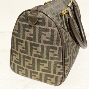 Fendi Brown All‎ Over F Print Satchel Handbag Designer Authentic Leather thumbnail 4
