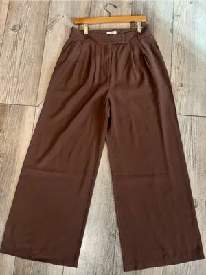 P.CILL Wide Leg Palazzo flowy Pants Brown Size Large NWT thumbnail 1