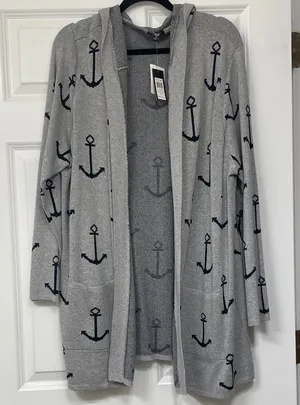 Verve Ami Gray Anchor Cardigan thumbnail 1