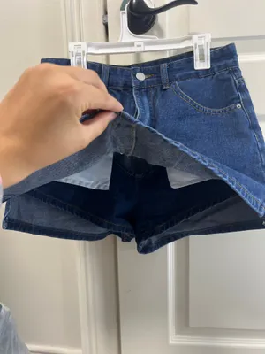 SheIn Dark wash Denim skort thumbnail 3