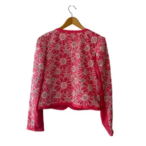 Anthropologie‎ NWT Dolan Pink & White Linen Cutwork Jacket Size M thumbnail 5