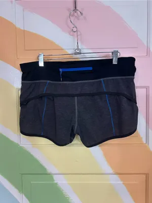 Lululemon Run Speed Shorts Women’s Sz 6 Heathered Black Running Athletic 👽🧡 thumbnail 4