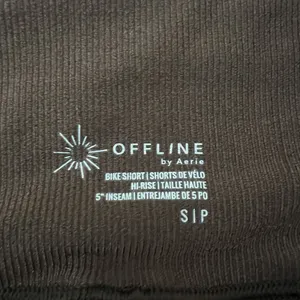 OFFLINE by Aerie Ribbed Seamless Bike Shorts Brown High Rise Athletic Size S thumbnail 4