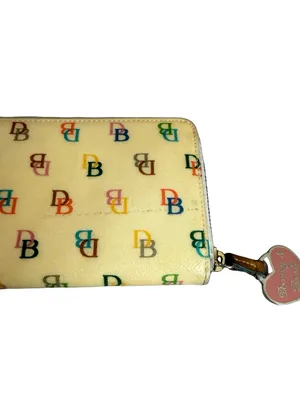 Dooney & Bourke Cream Multicolor Signature Print Zip Around Wallet Women's thumbnail 3