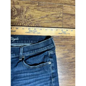 American Eagle Women's Blue Denim Stretch Shorts size 14 thumbnail 7