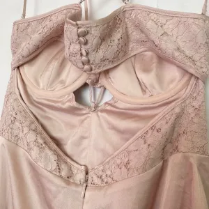 HOUSE OF CB 'Georgia' Crystal Satin and Lace Midi Dress cutout Size‎ M NWOT thumbnail 16