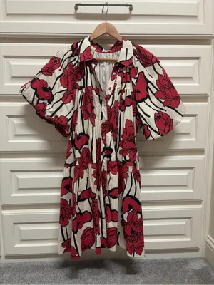 AUREUM Red and Black Floral Tiered Dress thumbnail 2