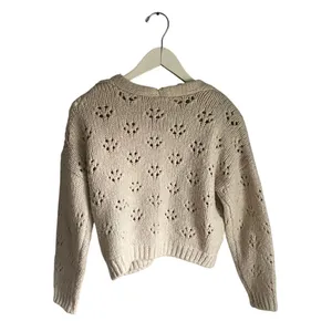 Garage Cottagecore Dainty Floral Knit Cardigan Sweater Beige Cream Small 90s thumbnail 3
