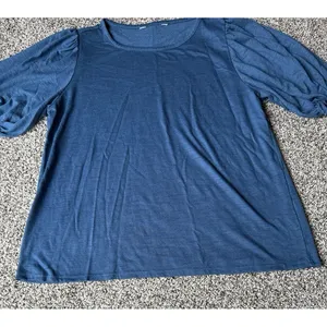 Women's Blue Puff Sleeve Short Sleeve Tee Size Small thumbnail 3