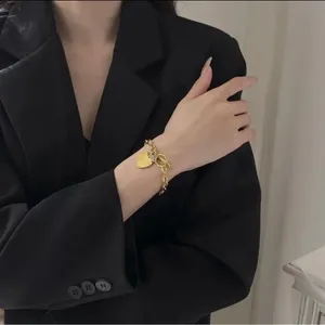 Gold Tone Stainless Steel Beaded Bracelet Adjustable Chain 316L‎ thumbnail 4